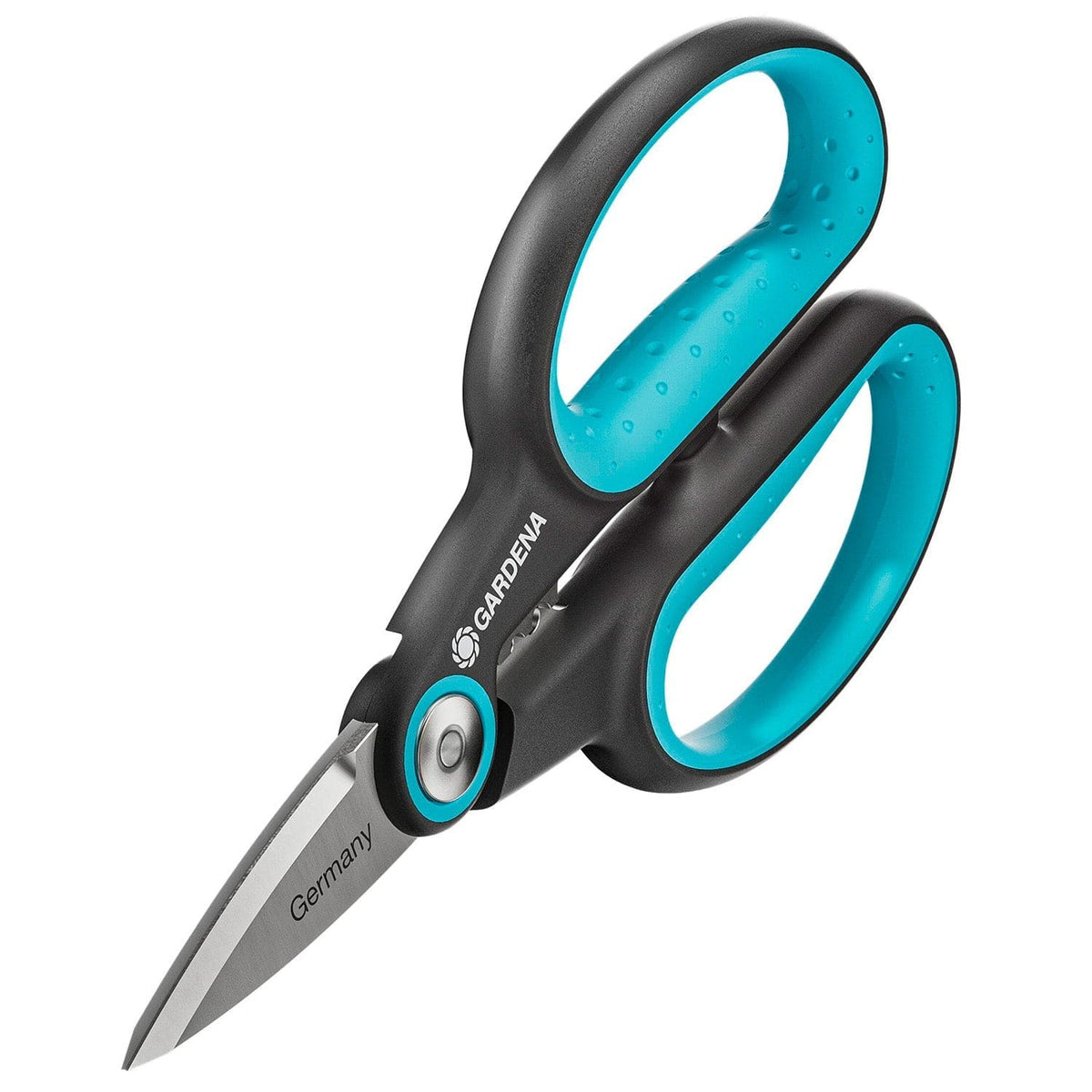 HerbCut Set hand shears with black and teal ergonomic grips, Gardena stainless blades on Tampa Home & Garden Store