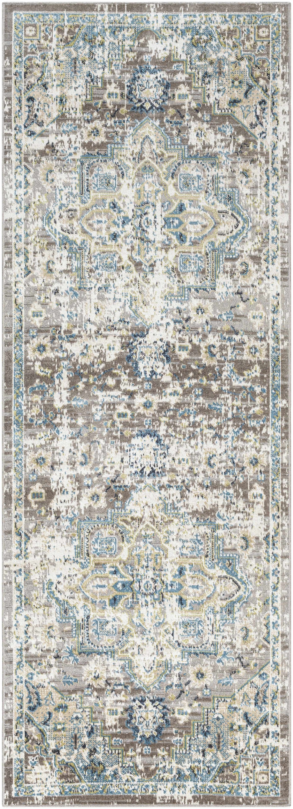 Cabacungan Gray & Blue washable area rug by Boutique Rugs on Tampa Home & Garden Store
