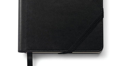 Medium Classic Journal by A.T. Cross, black leather cover with elastic strap and ribbon on Tampa Home & Garden Store