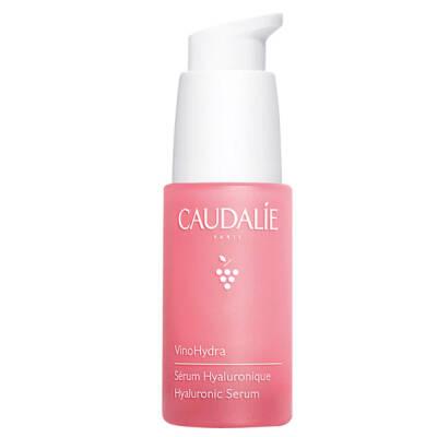 Caudalie VinoHydra Hyaluronic Serum bottle, pink pump dispenser, for all skin types on Tampa Home & Garden Store