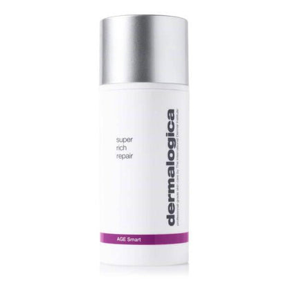 Dermalogica face cream bottle white with silver cap and AGE Smart purple band on Tampa Home & Garden Store