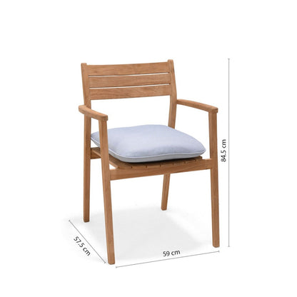 Jade Teak Stacking Armchair with Copen Blue cushion by LifestyleGarden US outdoor chair on Tampa Home & Garden Store