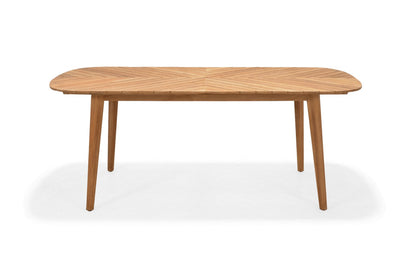 Jade Rectangular Teak Big Table outdoor teak dining table with tapered legs in warm brown on Tampa Home & Garden Store