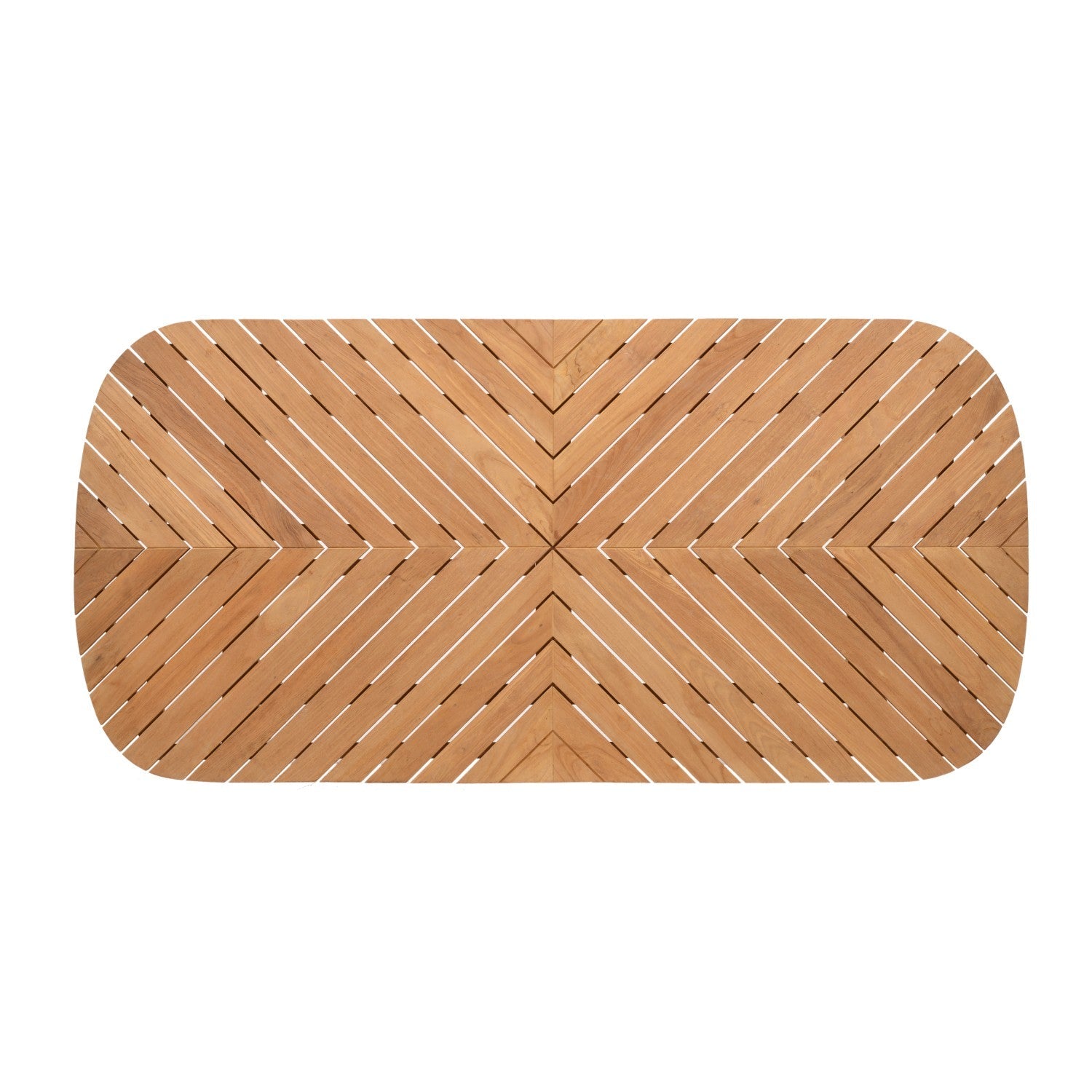 Jade Rectangular Teak Big Table outdoor table with chevron slat parquet by LifestyleGarden US on Tampa Home & Garden Store