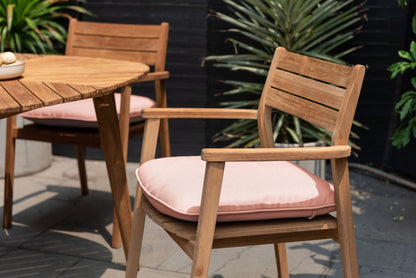 Jade teak stacking armchair with terracotta cushion, LifestyleGarden US outdoor chair on Tampa Home & Garden Store