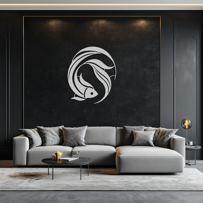 Japanese fish Metal Wall Art – Elegant Minimalist Ocean Decor- KAF379 - Tampa Home & Garden Store