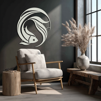 Japanese fish Metal Wall Art – Elegant Minimalist Ocean Decor- KAF379 - Tampa Home & Garden Store