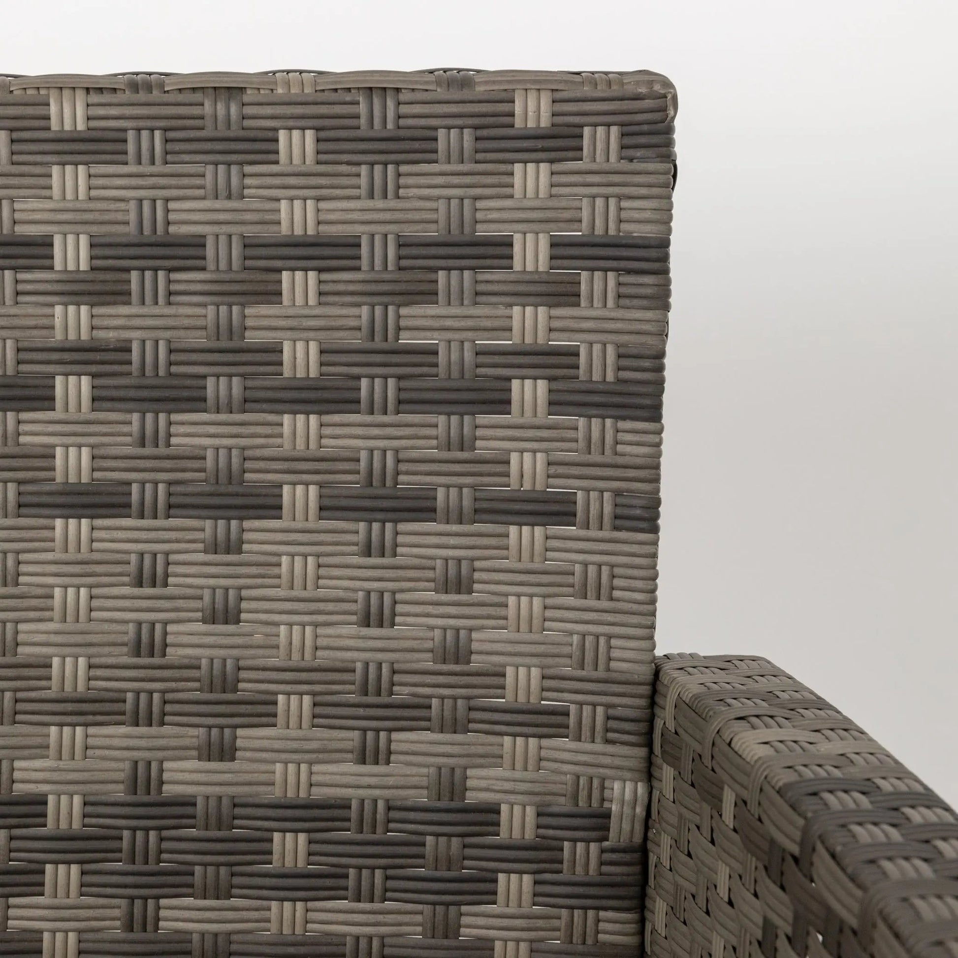 Jareth Wicker Patio Set outdoor wicker furniture by Fire Sense/Balkene Home in grey-brown on Tampa Home & Garden Store