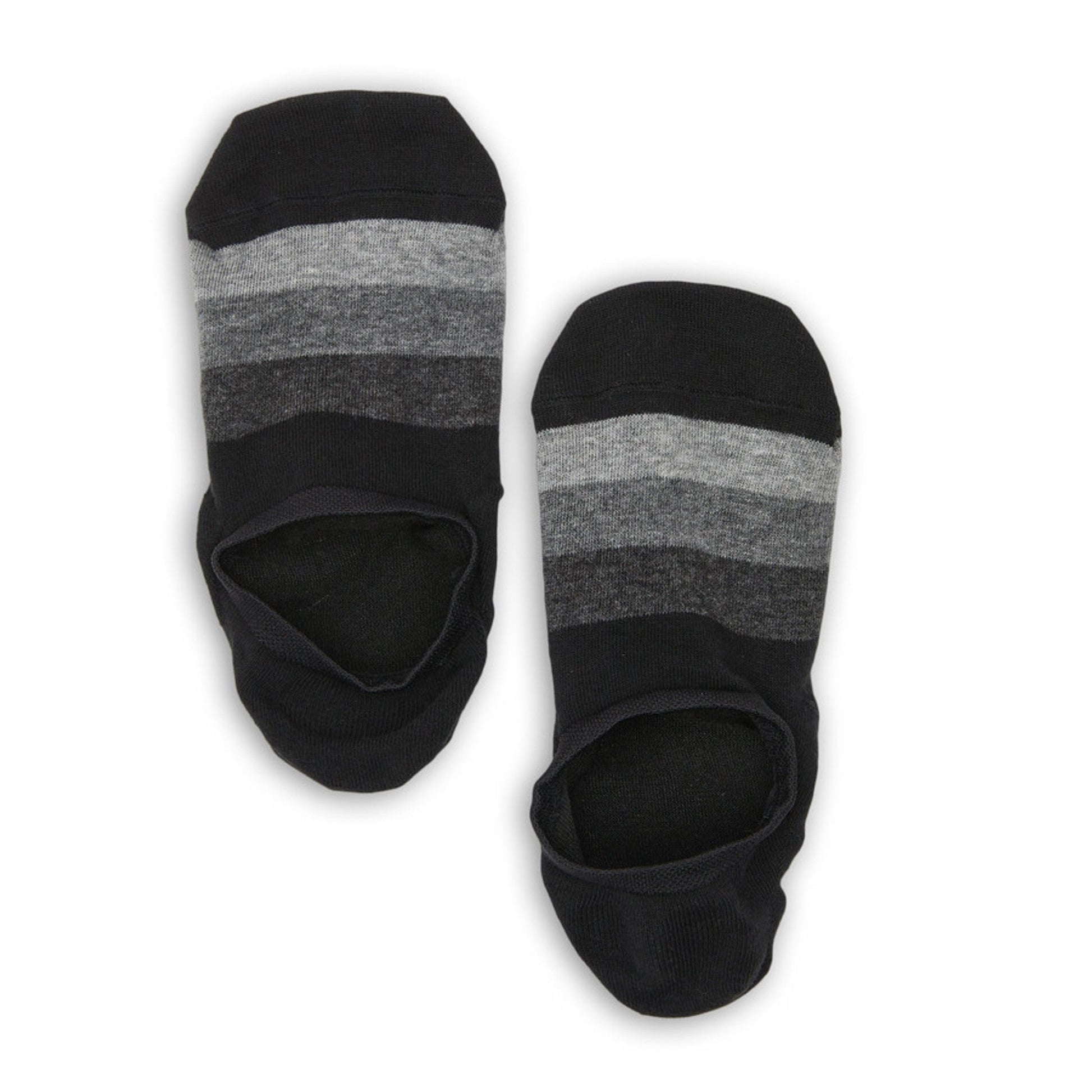 F23 No-Show Socks by DeadSoxy, black with gray stripes, 2 socks on Tampa Home & Garden Store