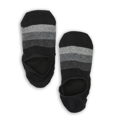 F23 No-Show Socks by DeadSoxy, black with gray stripes, 2 socks on Tampa Home & Garden Store