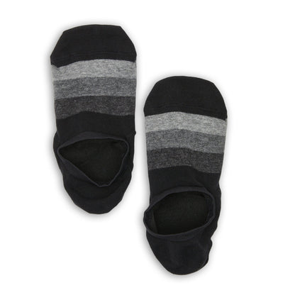 DeadSoxy F23 No-Show Socks, 2-pair black gray striped footie socks on Tampa Home & Garden Store