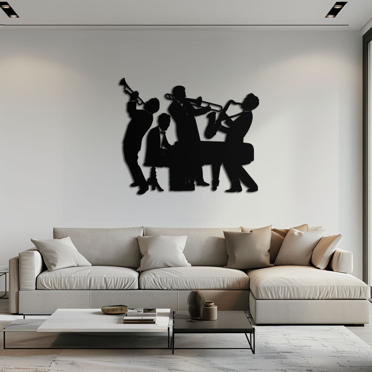 Jazz Band Metal Wall Art - Modern Musical Silhouette Decor- KAF255 - Tampa Home & Garden Store