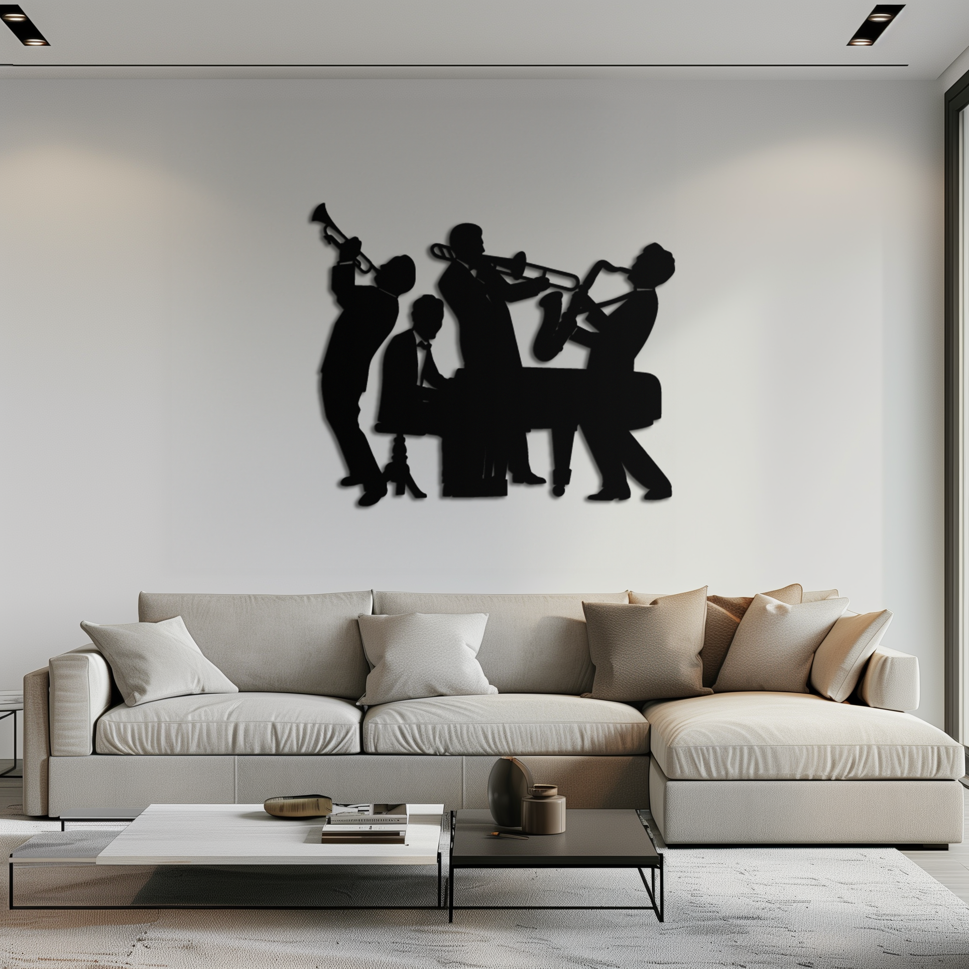 Jazz Band Metal Wall Art - Modern Musical Silhouette Decor- KAF255 - Tampa Home & Garden Store