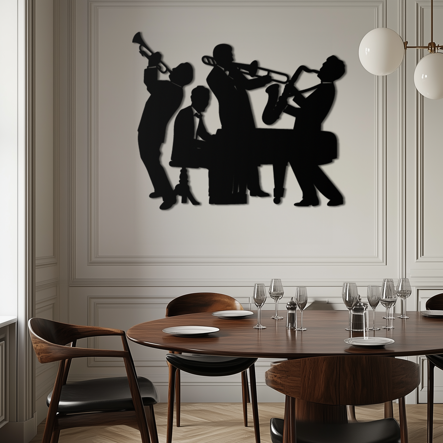 Jazz Band Metal Wall Art - Modern Musical Silhouette Decor- KAF255 - Tampa Home & Garden Store