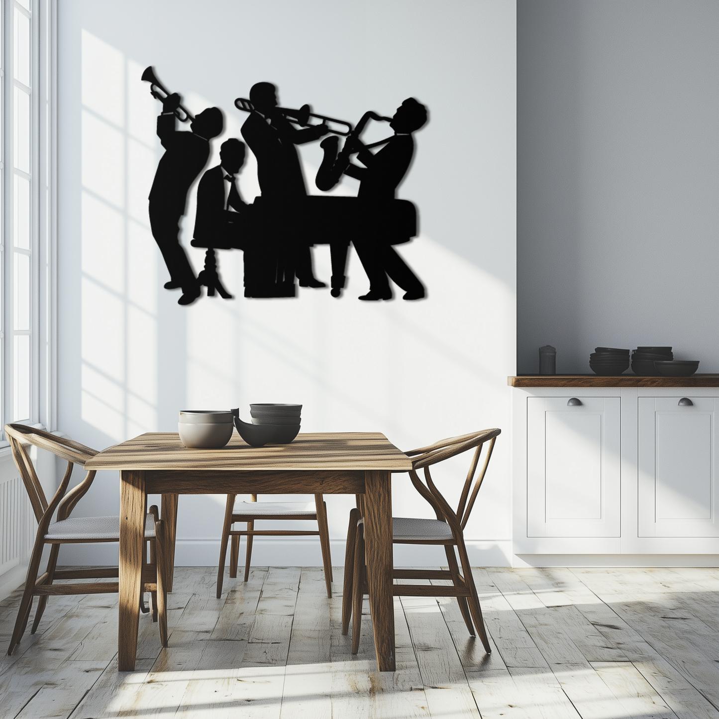 Jazz Band Metal Wall Art - Modern Musical Silhouette Decor- KAF255 - Tampa Home & Garden Store