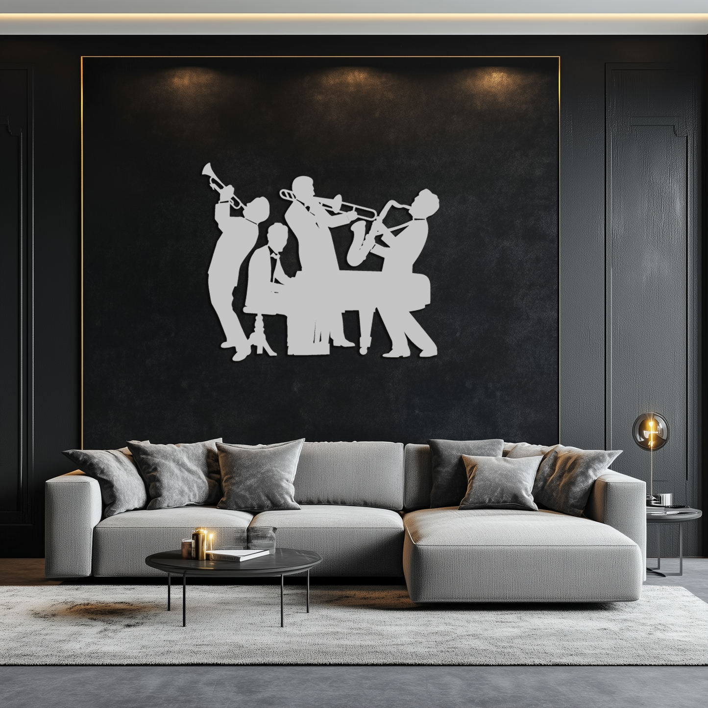 Jazz Band Metal Wall Art - Modern Musical Silhouette Decor- KAF255 - Tampa Home & Garden Store