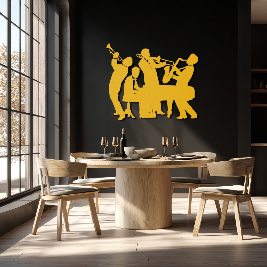 Jazz Band Metal Wall Art - Modern Musical Silhouette Decor- KAF255 - Tampa Home & Garden Store