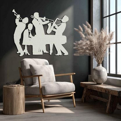 Jazz Band Metal Wall Art - Modern Musical Silhouette Decor- KAF255 - Tampa Home & Garden Store