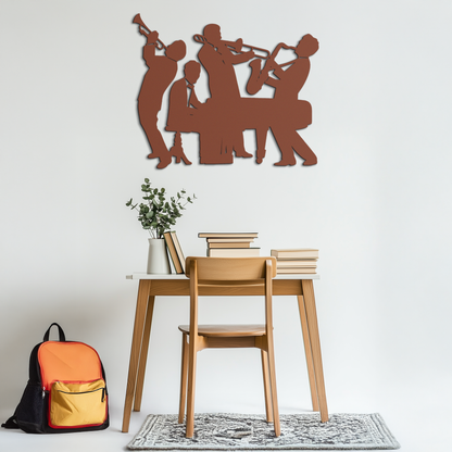 Jazz Band Metal Wall Art - Modern Musical Silhouette Decor- KAF255 - Tampa Home & Garden Store