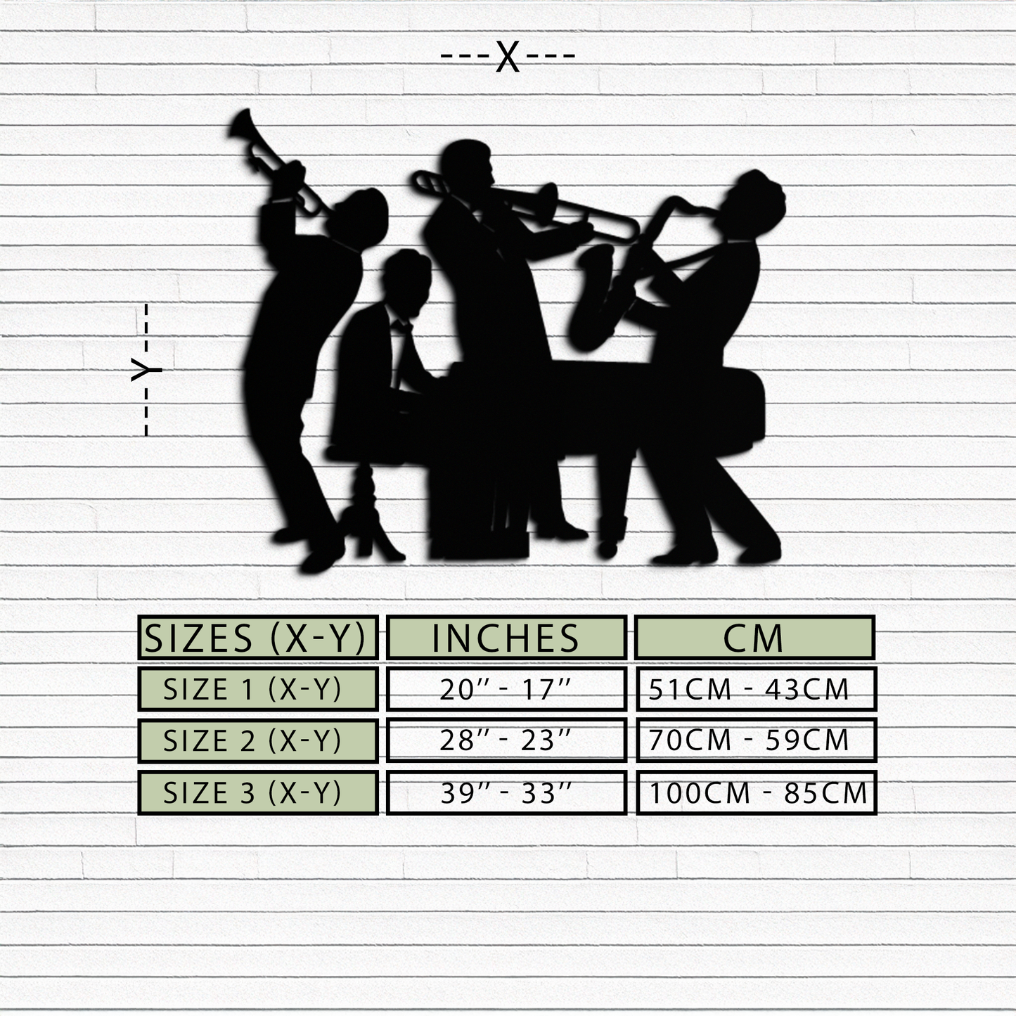 Jazz Band Metal Wall Art - Modern Musical Silhouette Decor- KAF255 - Tampa Home & Garden Store