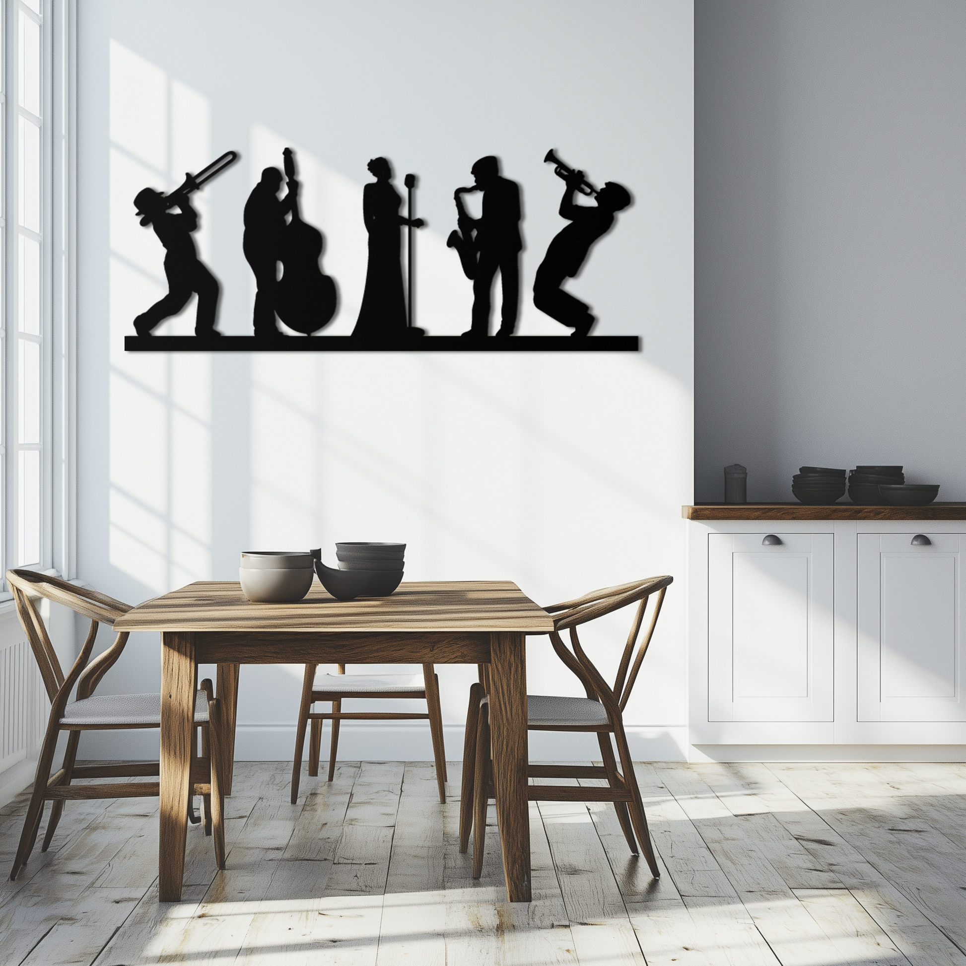 Jazz Band Metal Wall Art - Modern Musician Silhouette Decor- KAF254 - Tampa Home & Garden Store