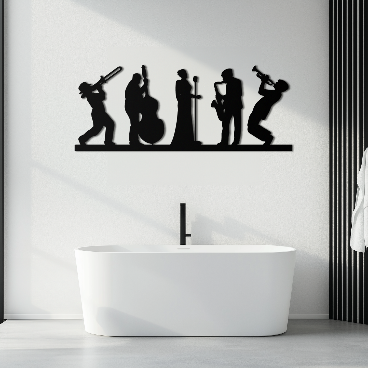 Jazz Band Metal Wall Art - Modern Musician Silhouette Decor- KAF254 - Tampa Home & Garden Store