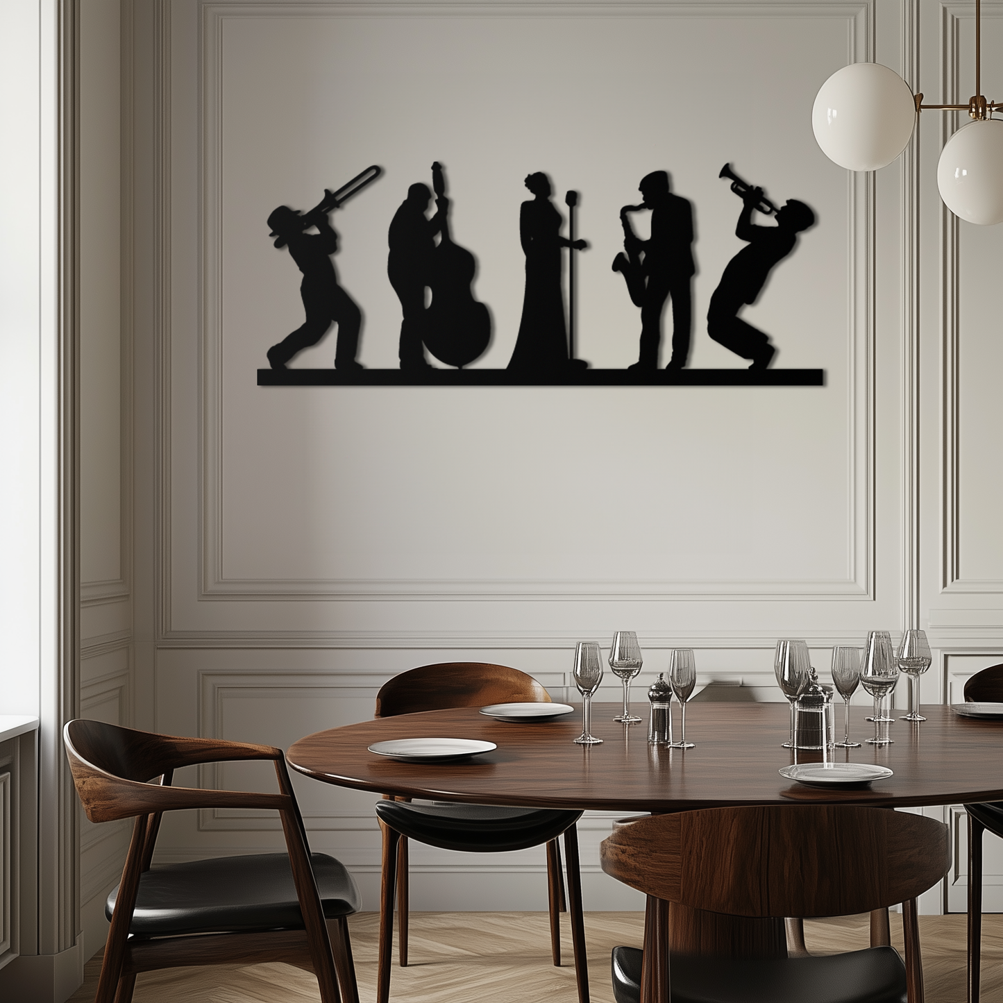 Jazz Band Metal Wall Art - Modern Musician Silhouette Decor- KAF254 - Tampa Home & Garden Store