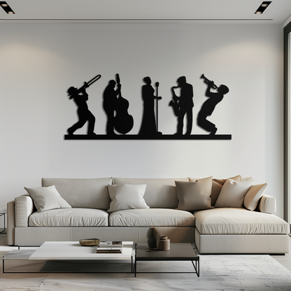 Jazz Band Metal Wall Art - Modern Musician Silhouette Decor- KAF254 - Tampa Home & Garden Store