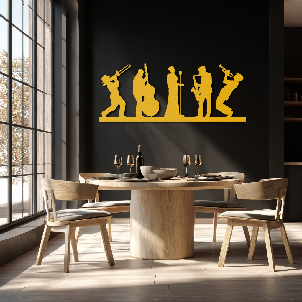 Jazz Band Metal Wall Art - Modern Musician Silhouette Decor- KAF254 - Tampa Home & Garden Store