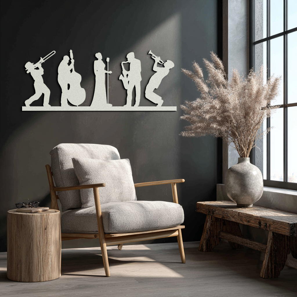Jazz Band Metal Wall Art - Modern Musician Silhouette Decor- KAF254 - Tampa Home & Garden Store