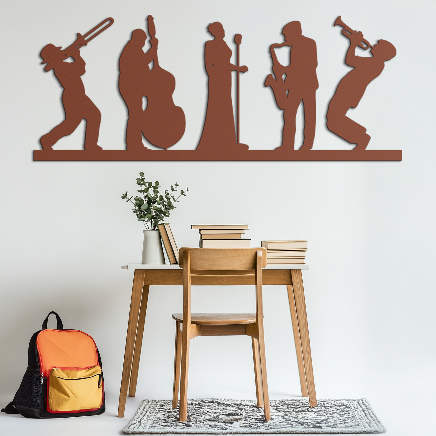 Jazz Band Metal Wall Art - Modern Musician Silhouette Decor- KAF254 - Tampa Home & Garden Store