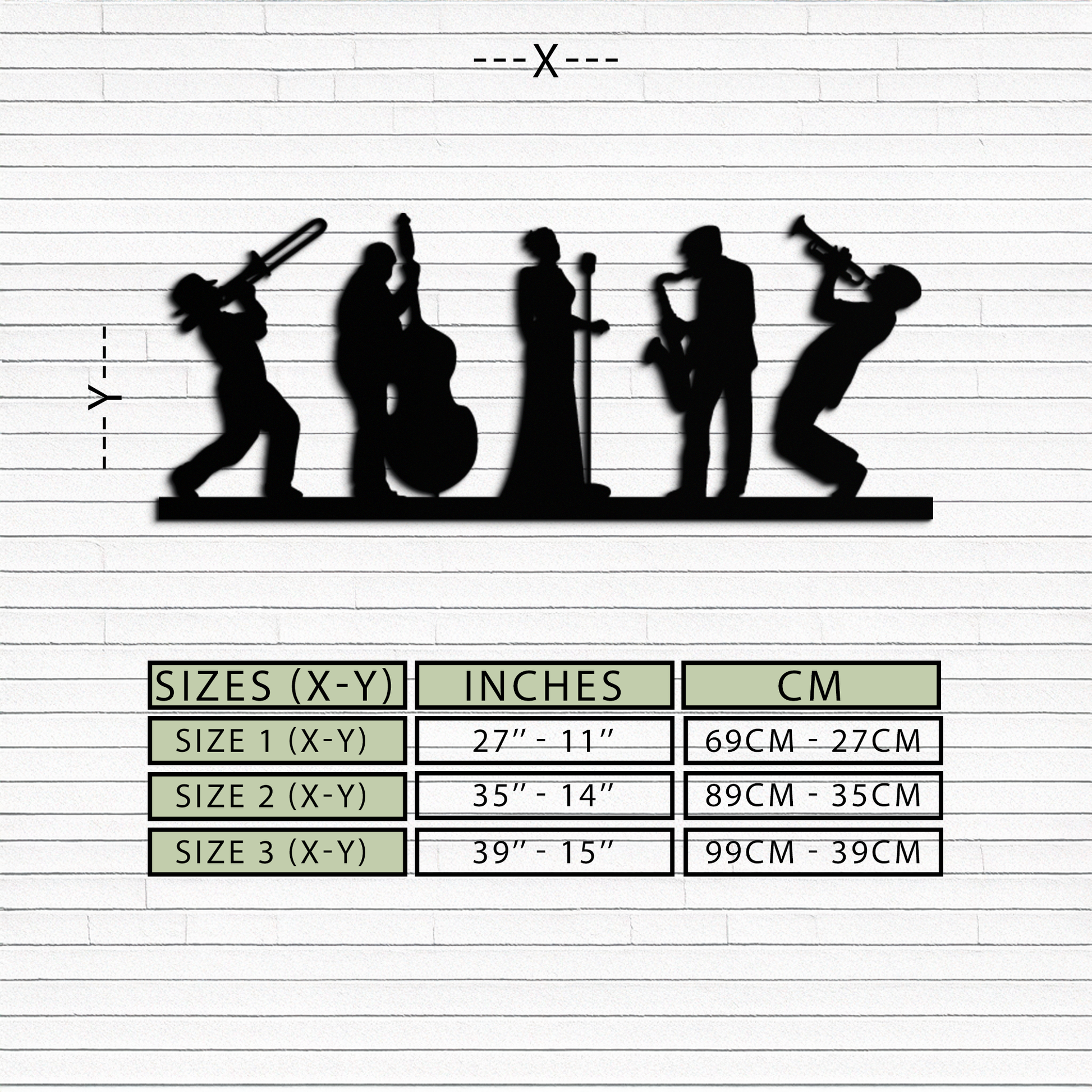 Jazz Band Metal Wall Art - Modern Musician Silhouette Decor- KAF254 - Tampa Home & Garden Store