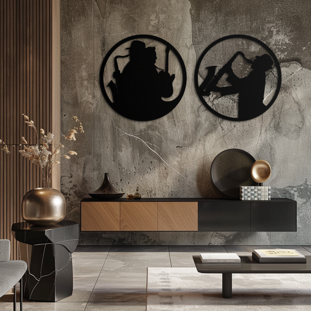 Jazz Musician Metal Wall Art - Set of 2 Steel Wall Decor Pieces - KAF038 - Tampa Home & Garden Store