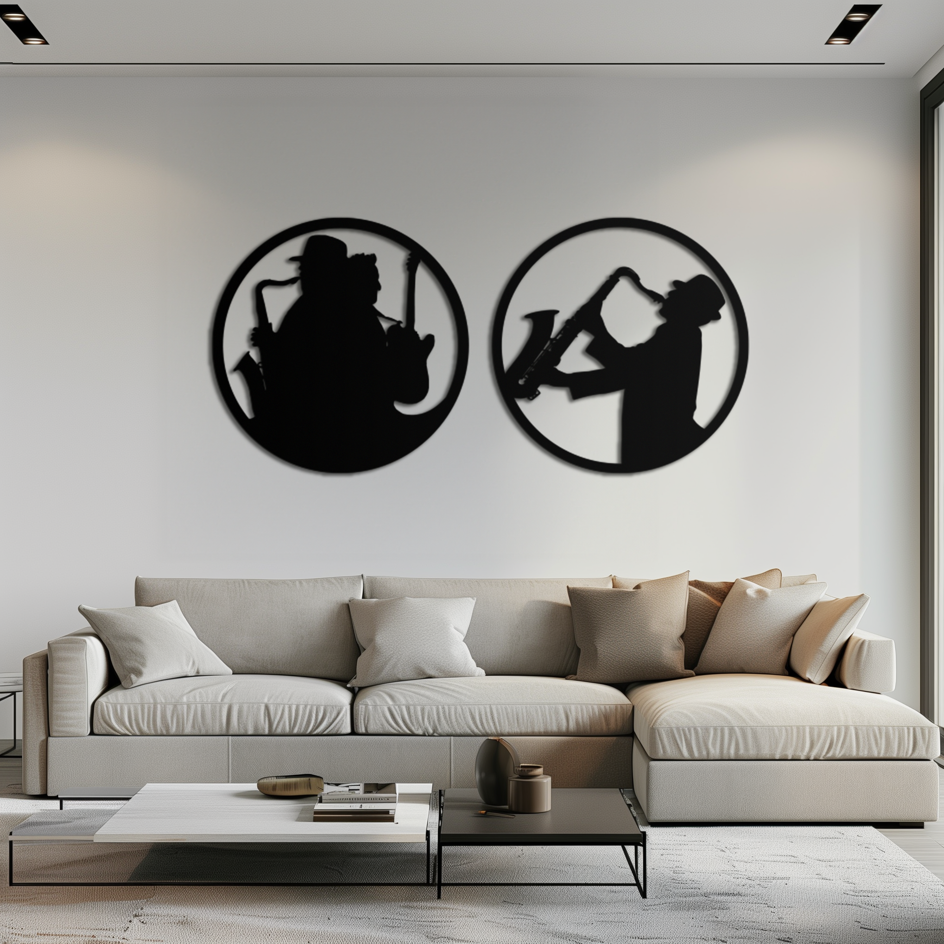 Jazz Musician Metal Wall Art - Set of 2 Steel Wall Decor Pieces - KAF038 - Tampa Home & Garden Store