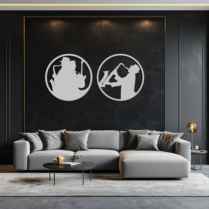 Jazz Musician Metal Wall Art - Set of 2 Steel Wall Decor Pieces - KAF038 - Tampa Home & Garden Store