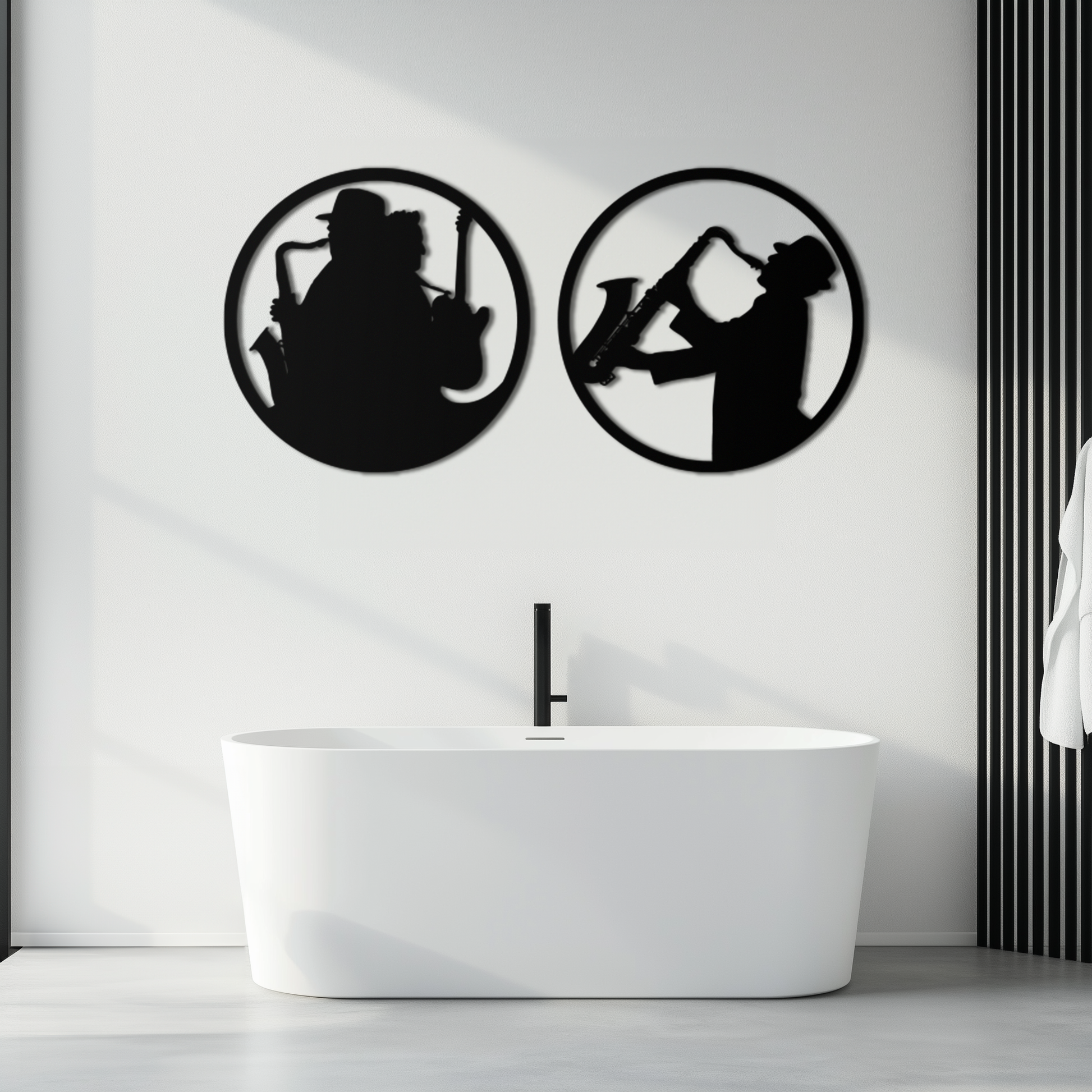 Jazz Musician Metal Wall Art - Set of 2 Steel Wall Decor Pieces - KAF038 - Tampa Home & Garden Store