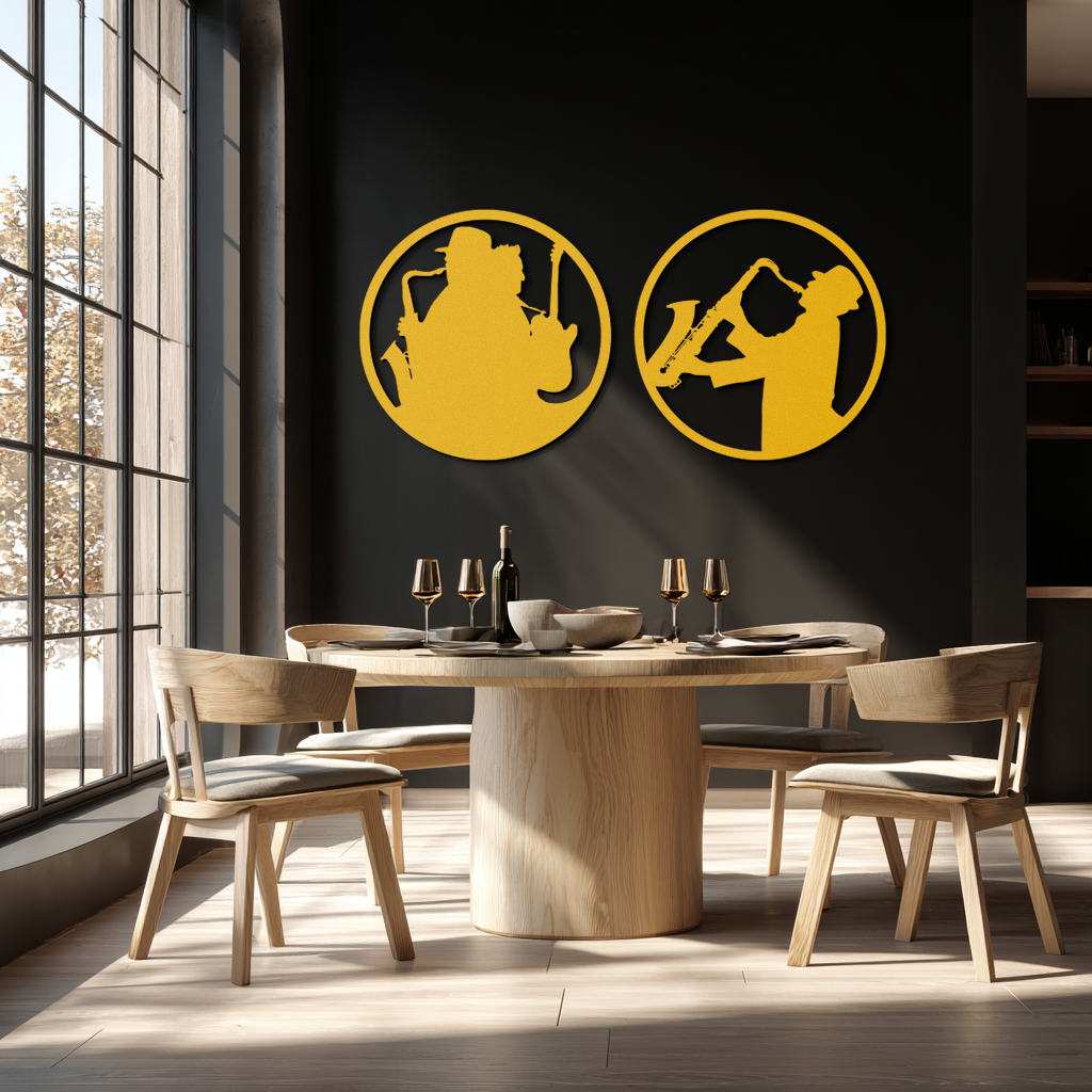 Jazz Musician Metal Wall Art - Set of 2 Steel Wall Decor Pieces - KAF038 - Tampa Home & Garden Store