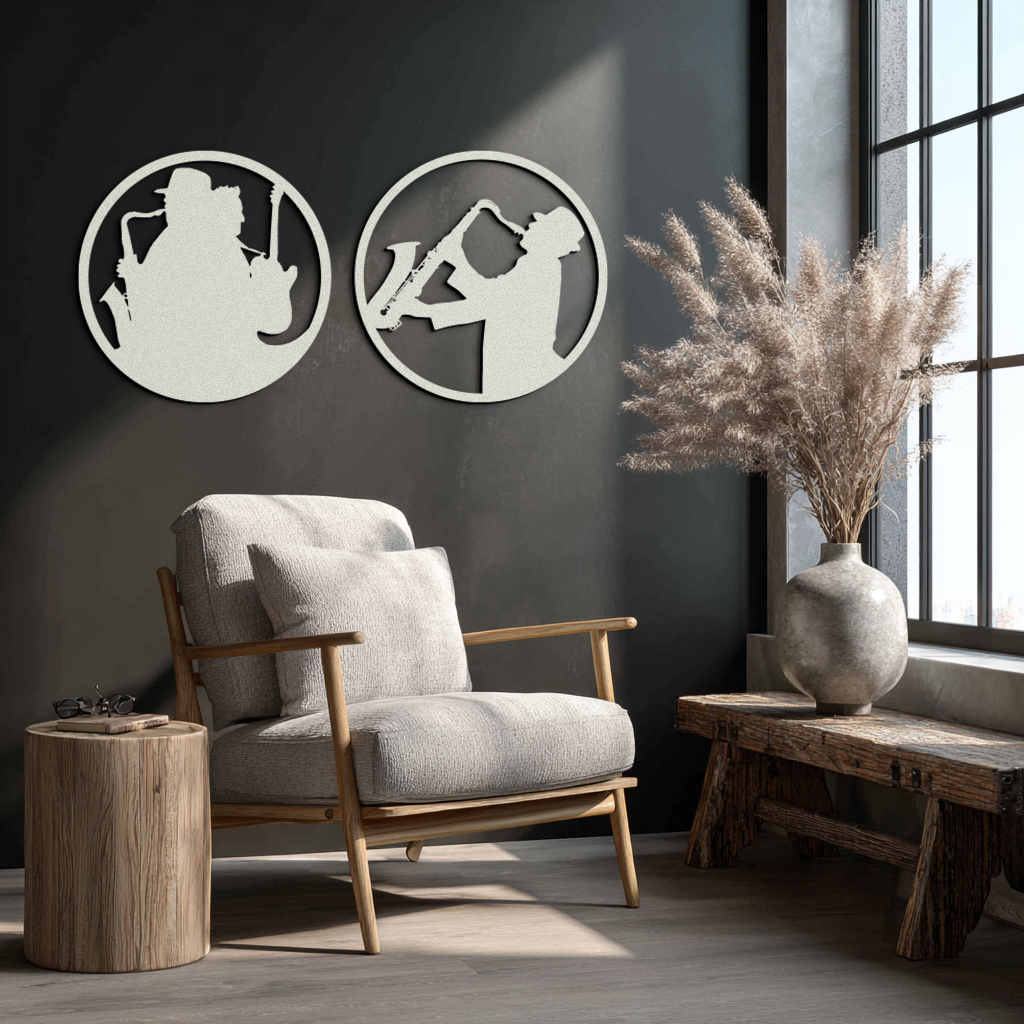 Jazz Musician Metal Wall Art - Set of 2 Steel Wall Decor Pieces - KAF038 - Tampa Home & Garden Store