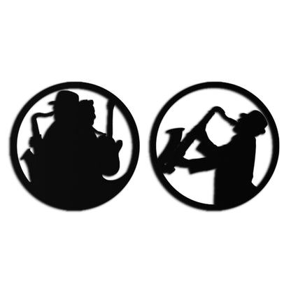 Jazz Musician Metal Wall Art - Set of 2 Steel Wall Decor Pieces - KAF038 - Tampa Home & Garden Store