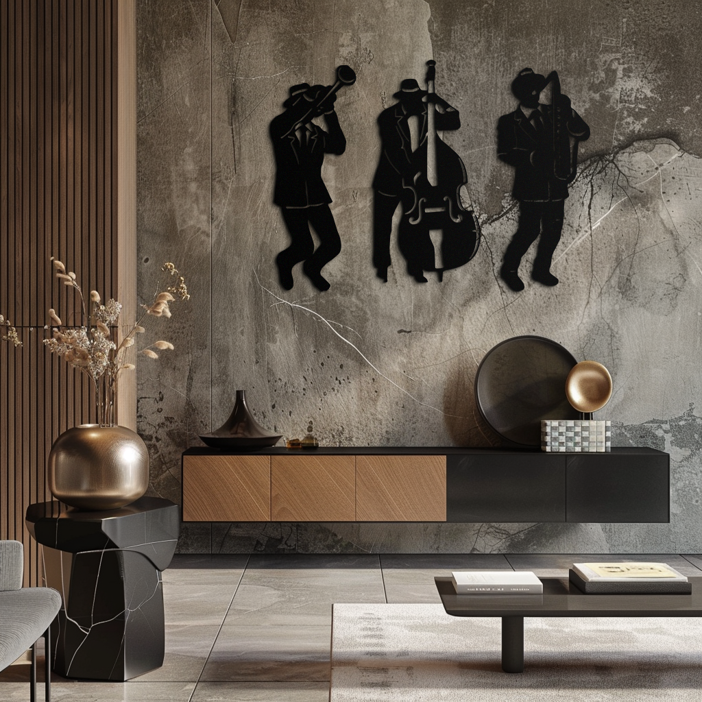 Jazz Musicians Metal Wall Art - 3-Piece Silhouette Music Decor - KAF111 - Tampa Home & Garden Store