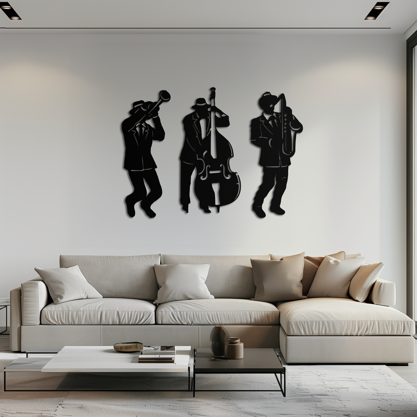 Jazz Musicians Metal Wall Art - 3-Piece Silhouette Music Decor - KAF111 - Tampa Home & Garden Store