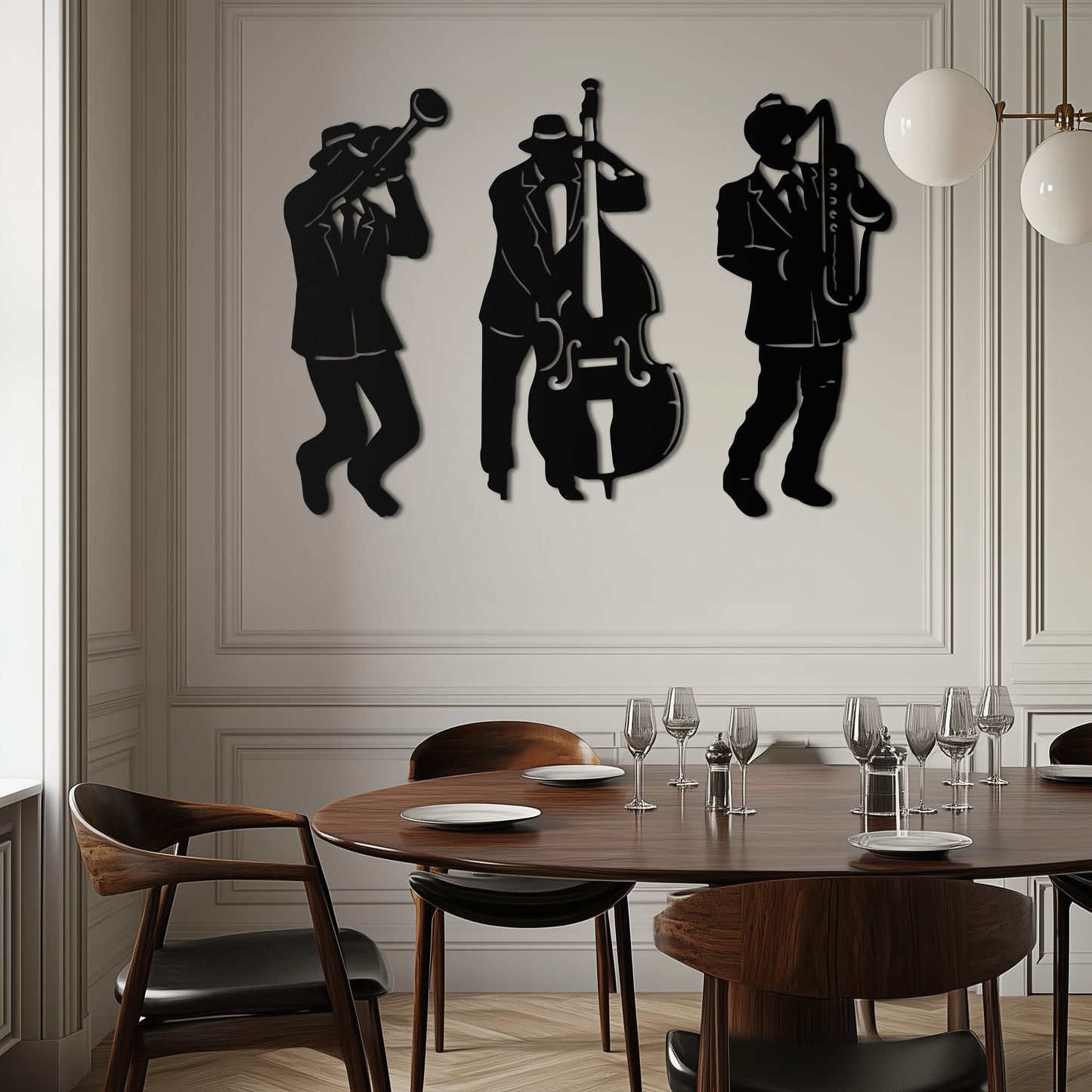 Jazz Musicians Metal Wall Art - 3-Piece Silhouette Music Decor - KAF111 - Tampa Home & Garden Store