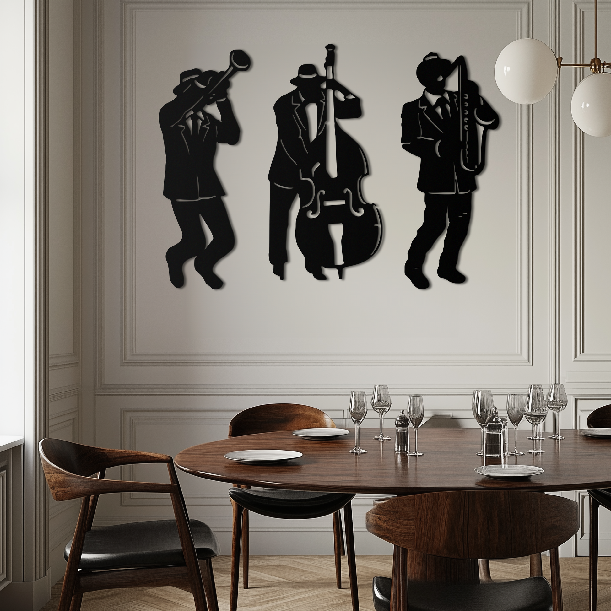 Jazz Musicians Metal Wall Art - 3-Piece Silhouette Music Decor - KAF111 - Tampa Home & Garden Store