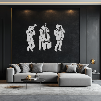 Jazz Musicians Metal Wall Art - 3-Piece Silhouette Music Decor - KAF111 - Tampa Home & Garden Store