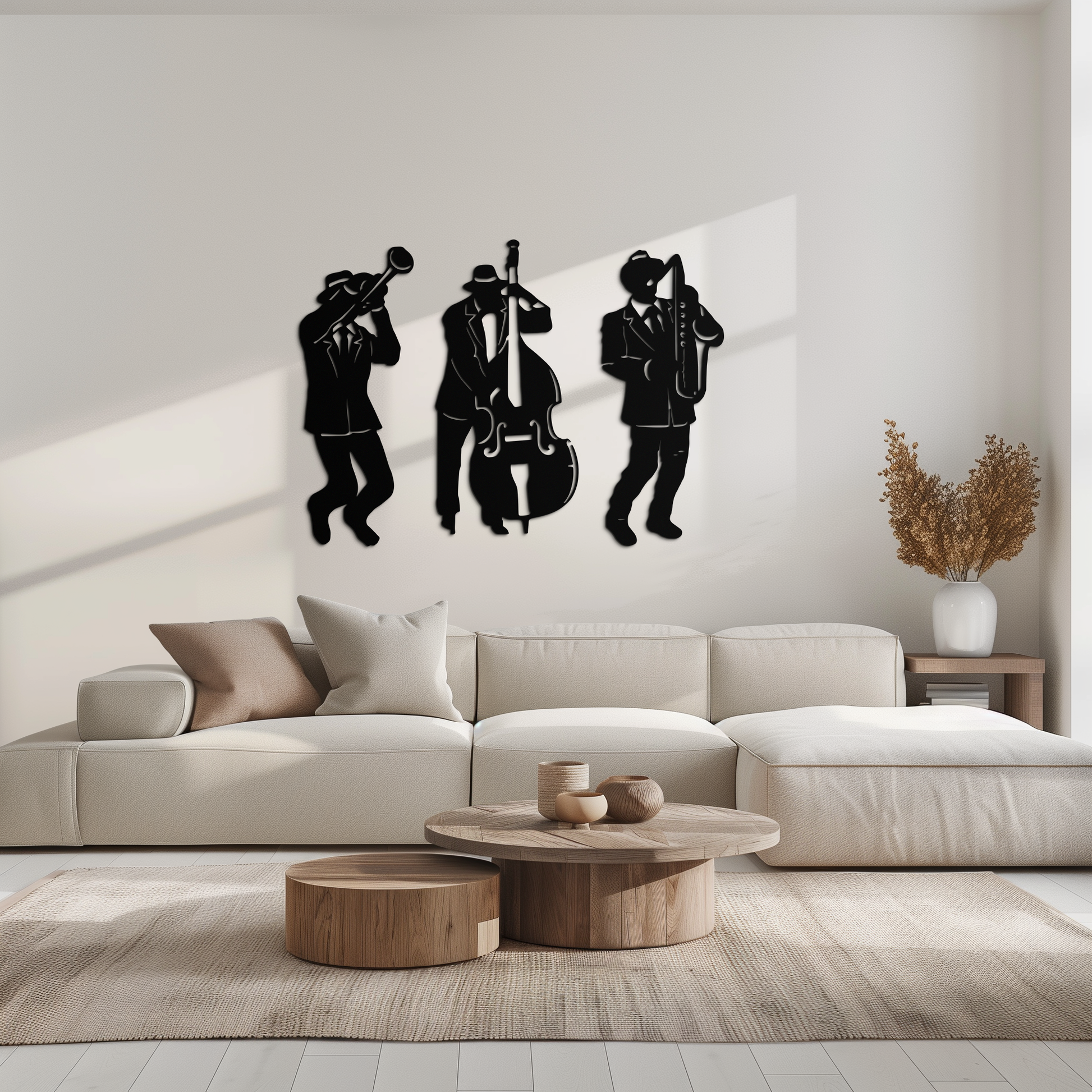 Jazz Musicians Metal Wall Art - 3-Piece Silhouette Music Decor - KAF111 - Tampa Home & Garden Store