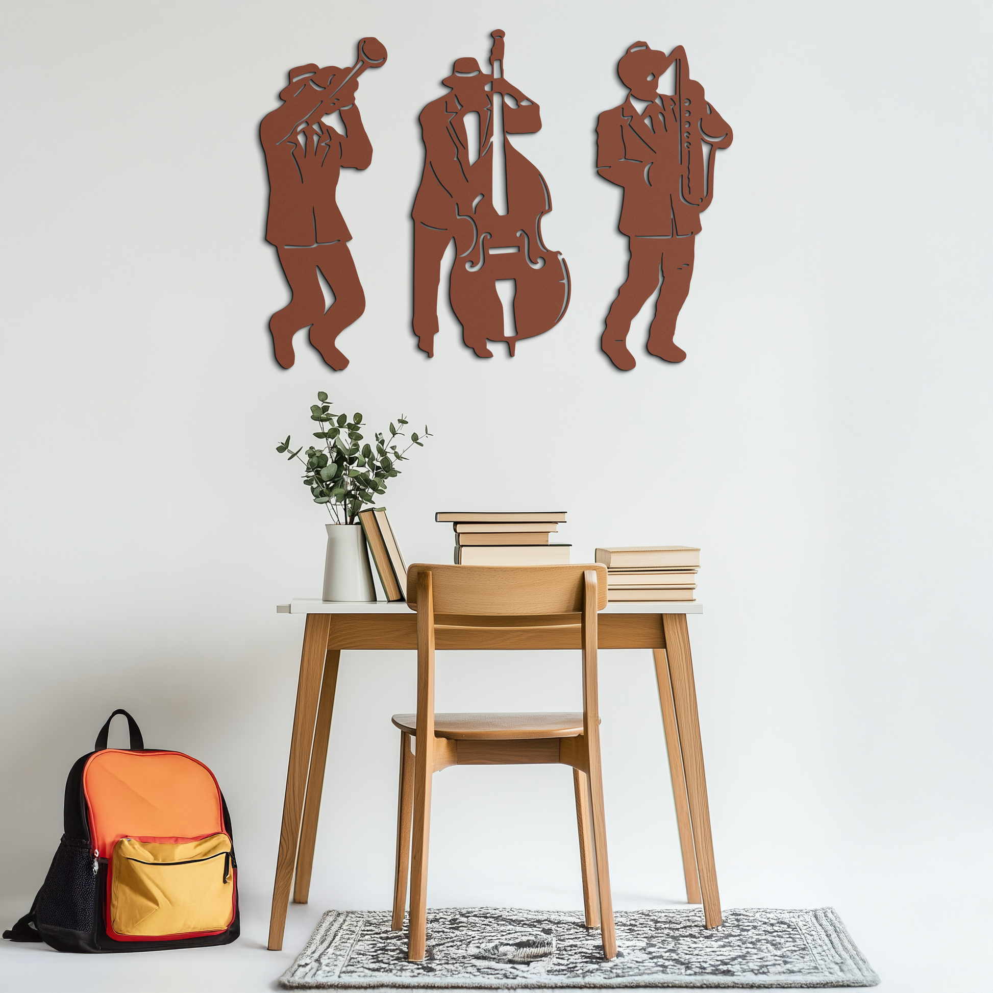Jazz Musicians Metal Wall Art - 3-Piece Silhouette Music Decor - KAF111 - Tampa Home & Garden Store