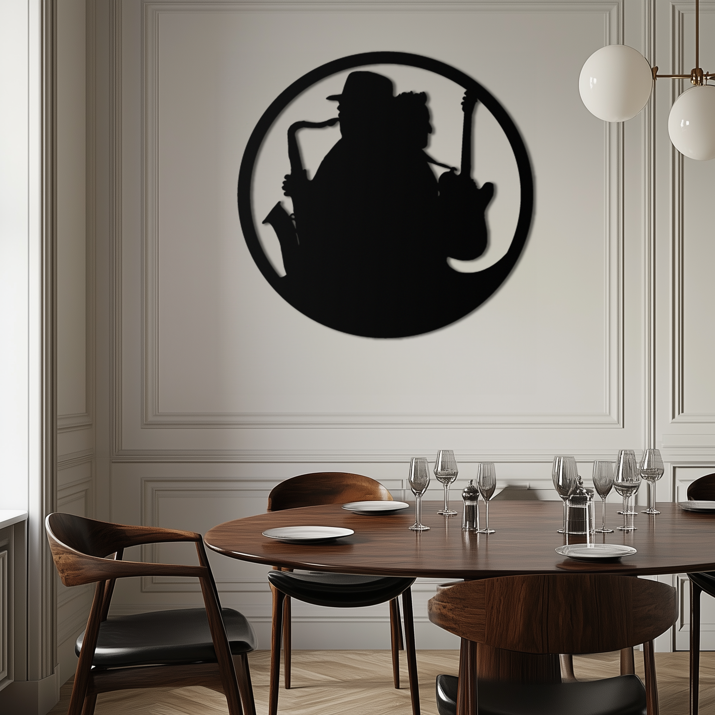 Jazz Musicians Metal Wall Art – Saxophone & Guitar Design - KAF192 - Tampa Home & Garden Store