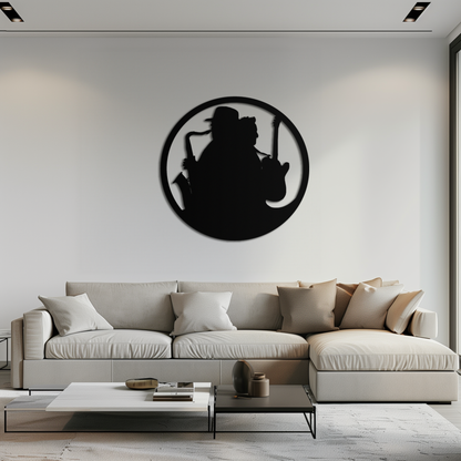 Jazz Musicians Metal Wall Art – Saxophone & Guitar Design - KAF192 - Tampa Home & Garden Store