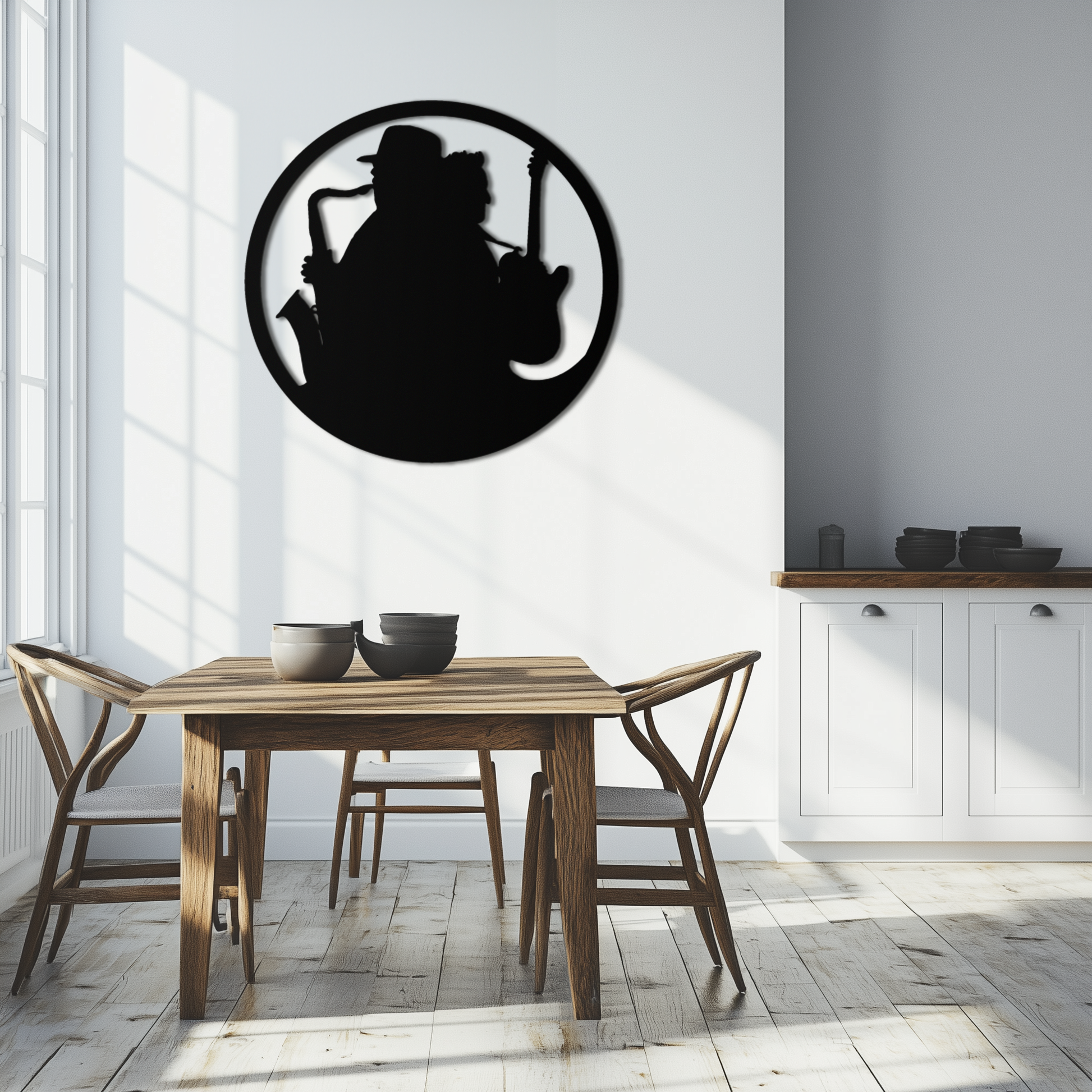 Jazz Musicians Metal Wall Art – Saxophone & Guitar Design - KAF192 - Tampa Home & Garden Store