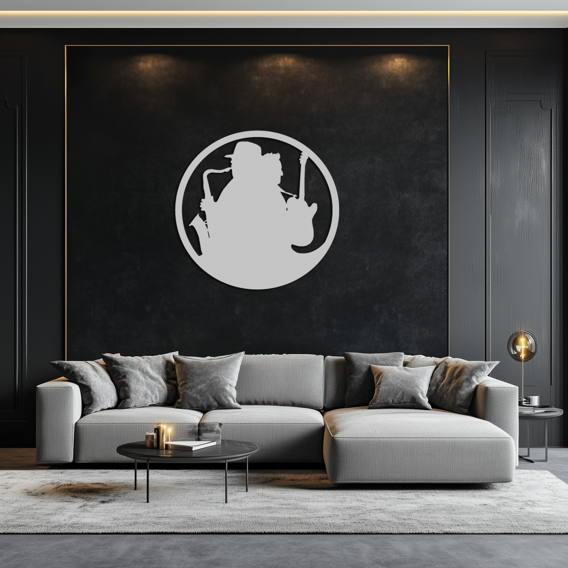 Jazz Musicians Metal Wall Art – Saxophone & Guitar Design - KAF192 - Tampa Home & Garden Store